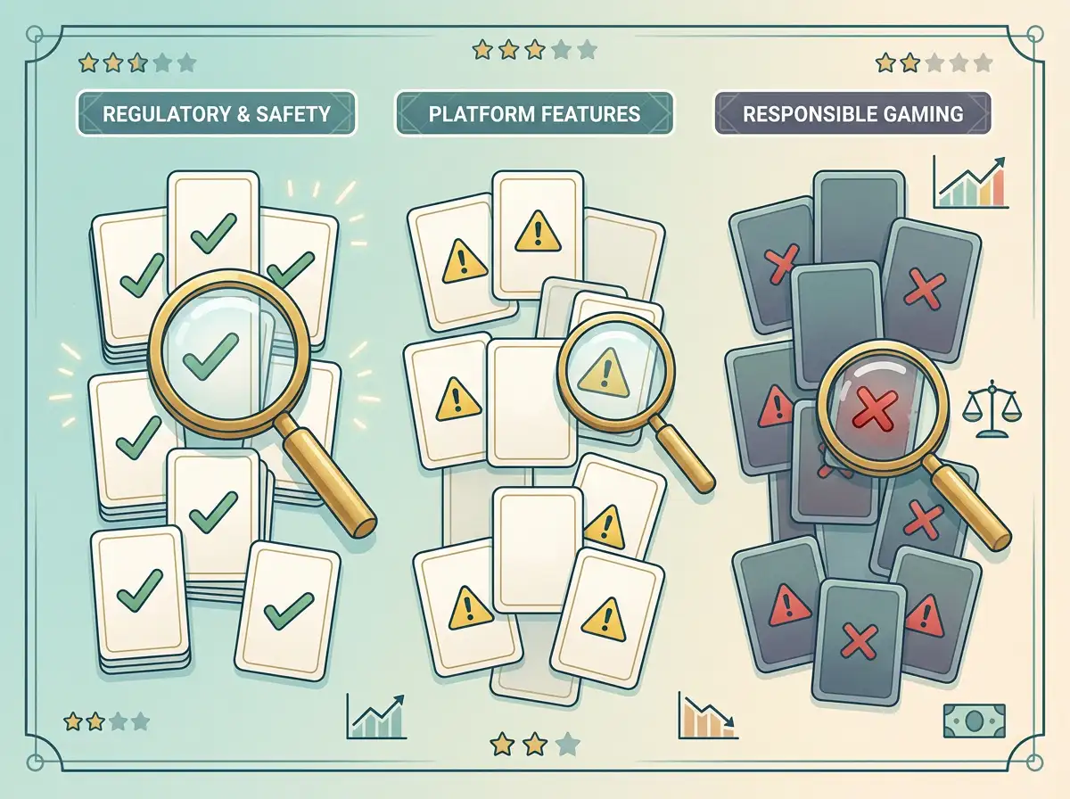 Evidence checklist with verified features and UK caveat cards